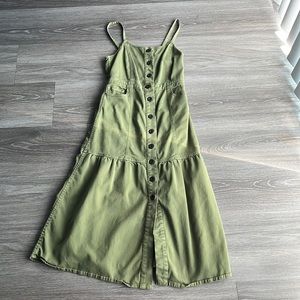 Madewell button front tiered midi dress